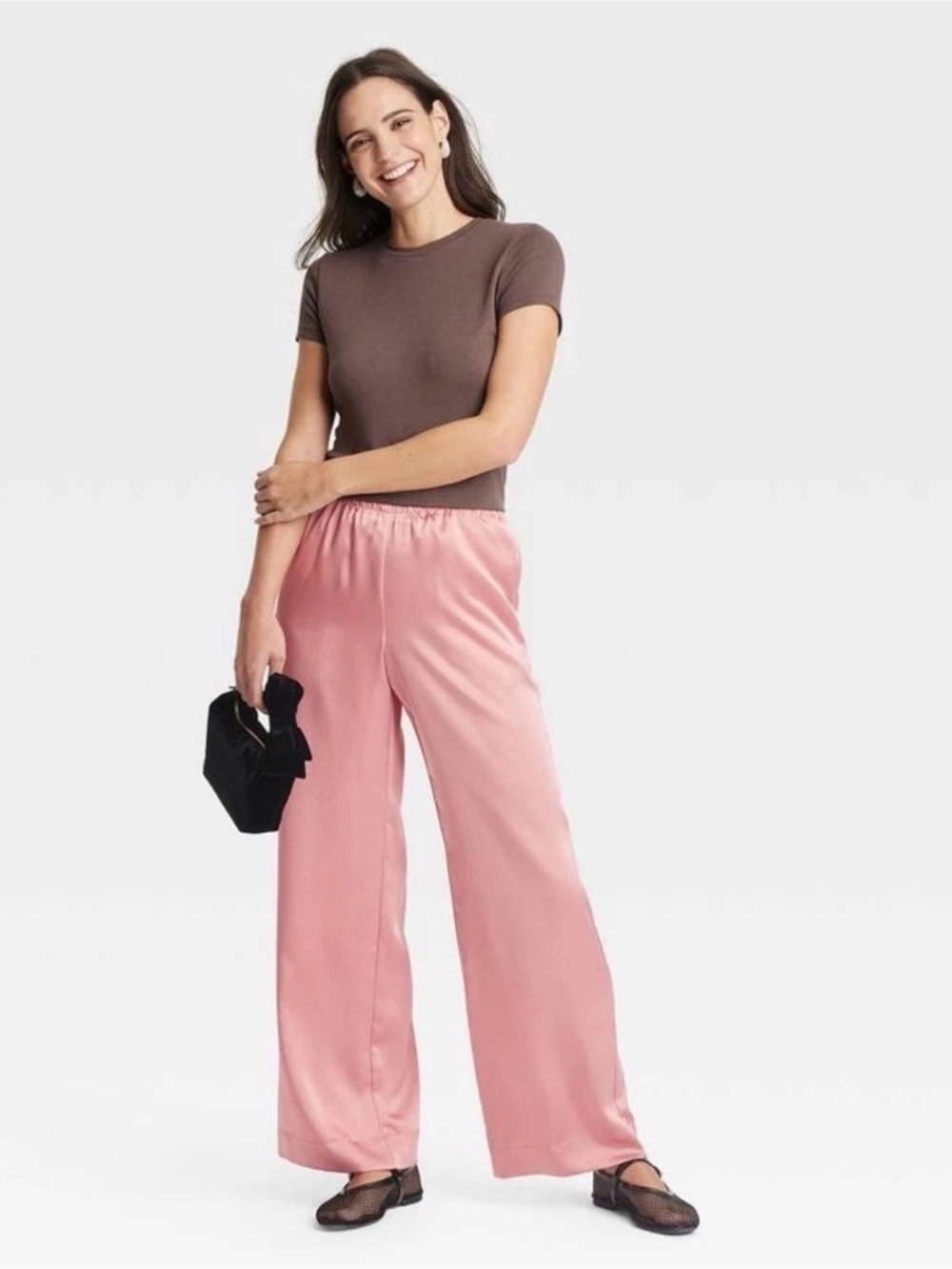 Mid-Rise Satin Pull-On Pants from A New Day